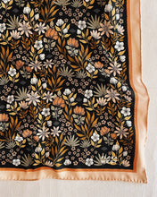 Load image into Gallery viewer, silk bandana scarf - midnight garden floral
