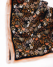 Load image into Gallery viewer, silk bandana scarf - midnight garden floral
