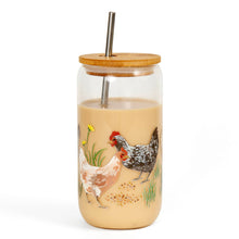 Load image into Gallery viewer, on the farm/ chicken glass mug
