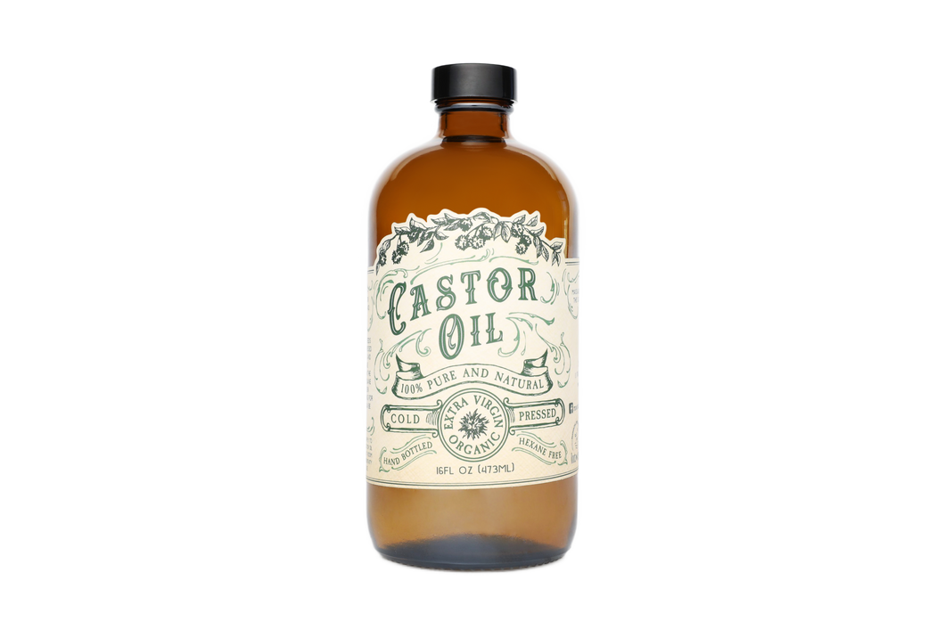 organic cold pressed castor oil / hexane free USA bottled