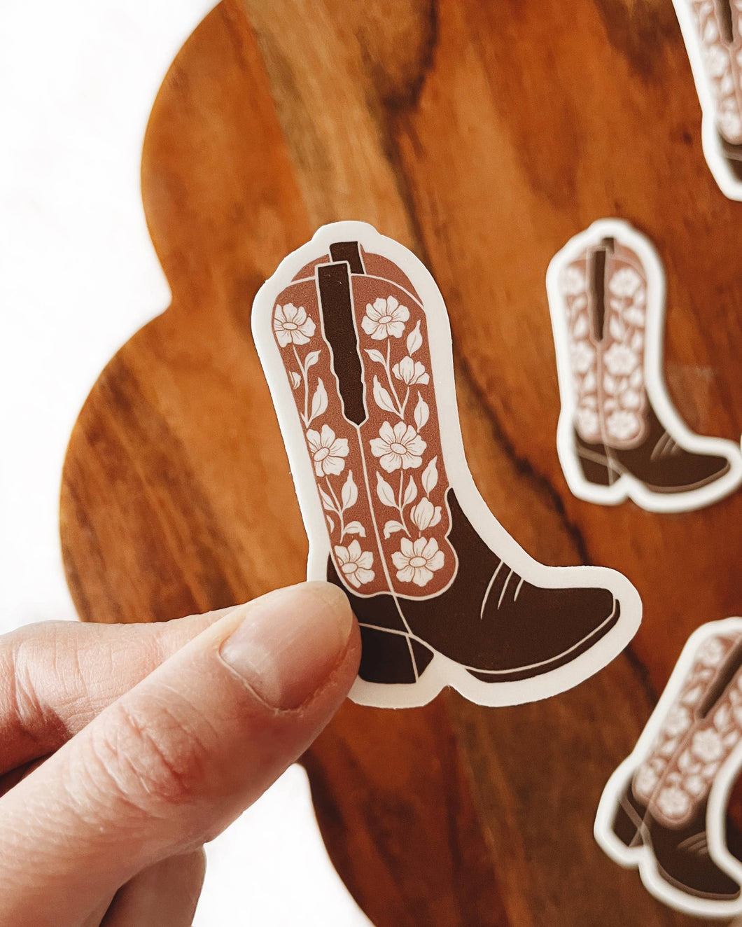 floral cowboy boot sticker